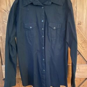 Wrangler Black Button-Up Shirt